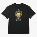 Golden Soccer Ball 2026 Host Nations Emblem Classic T-Shirt Honor the Football Icons of the FIFA World Cup 2026 Group Stage Journey through Neymar, Haaland and Cristiano Ronaldo Highlights, Argentina, France and Brazil Pride, Retro Football Energy,