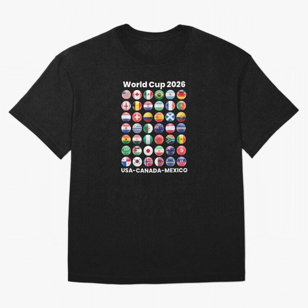 Soccer World Cup 2026 all Country Ball Football Fan Game Day Youth Sports Apparel For Men Women Kids Clothing Classic T-Shirt Stand with Match Day Hype around FIFA World Cup 2026 Group Stage, CR7 and Messi, Argentina and Brazil, Global Supporter