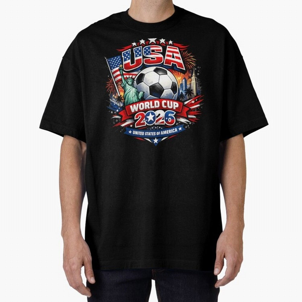 USA World Cup 2026 Soccer Graphic ¨C Patriotic Football Fan Art Classic T-Shirt Elevate Global Football Passion for FIFA World Cup 2026 Group Stage, Made for Messi, England, France and Netherlands, Stadium Memories, Football Loyalty, International
