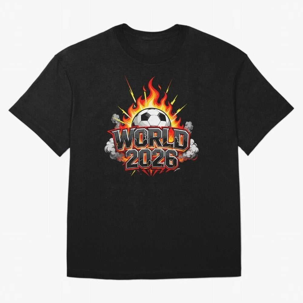 World 2026 Soccer Ball On Fire Football Tournament Classic T-Shirt Turn Up for Match Day Hype around FIFA World Cup 2026, Haaland and Mbappe, Spain, Tournament Hype, Historic Matchups, Family Viewing Parties and Global Sports Pride; Created for