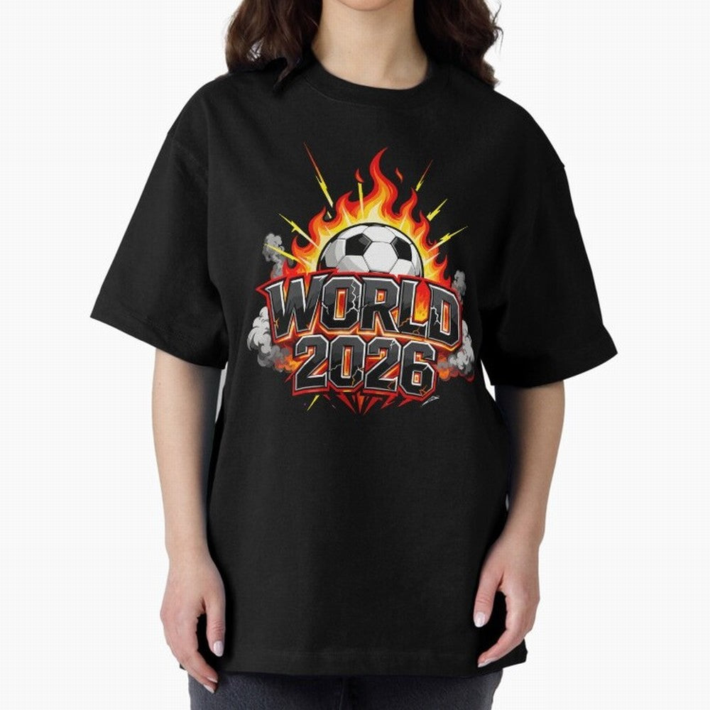 World 2026 Soccer Ball On Fire Football Tournament Classic T-Shirt Turn Up for Match Day Hype around FIFA World Cup 2026, Haaland and Mbappe, Spain, Tournament Hype, Historic Matchups, Family Viewing Parties and Global Sports Pride; Created for