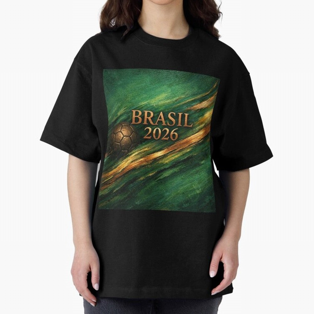 Brasil 2026 Soccer Theme Dark Green Classic T-Shirt Feel the Trophy Chase of FIFA World Cup 2026 Group Stage Spirit, Highlighting France, Messi, Classic Soccer Heritage, Championship Pressure, Fan Loyalty and International Pride; Great for