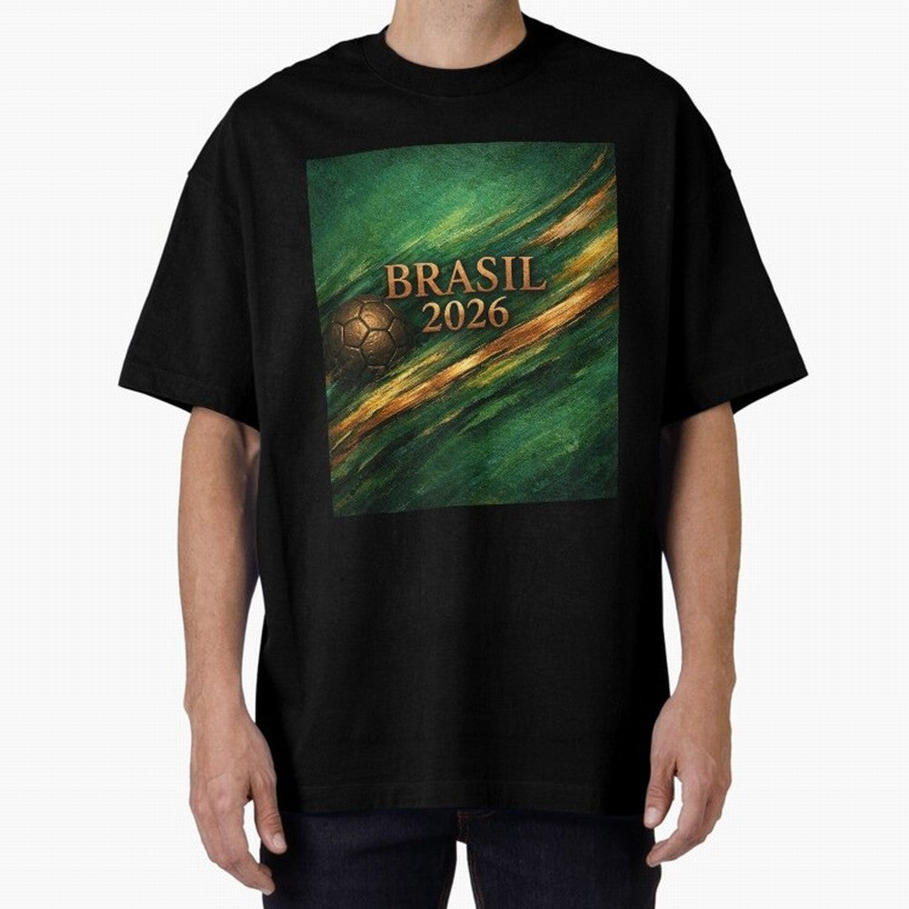Brasil 2026 Soccer Theme Dark Green Classic T-Shirt Feel the Trophy Chase of FIFA World Cup 2026 Group Stage Spirit, Highlighting France, Messi, Classic Soccer Heritage, Championship Pressure, Fan Loyalty and International Pride; Great for