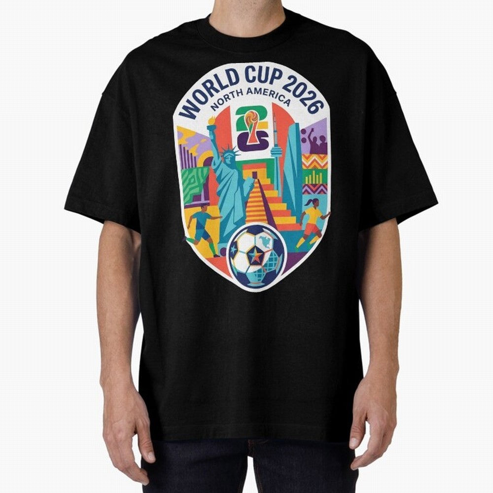 World Cup 2026 North America Soccer Tournament Colorful Emblem Classic T-Shirt Represent FIFA World Cup 2026 Built around Neymar, Haaland and Cristiano Ronaldo, Portugal, Spain and Germany Energy, Worldwide Fan Energy, Dramatic Goals, Stadium