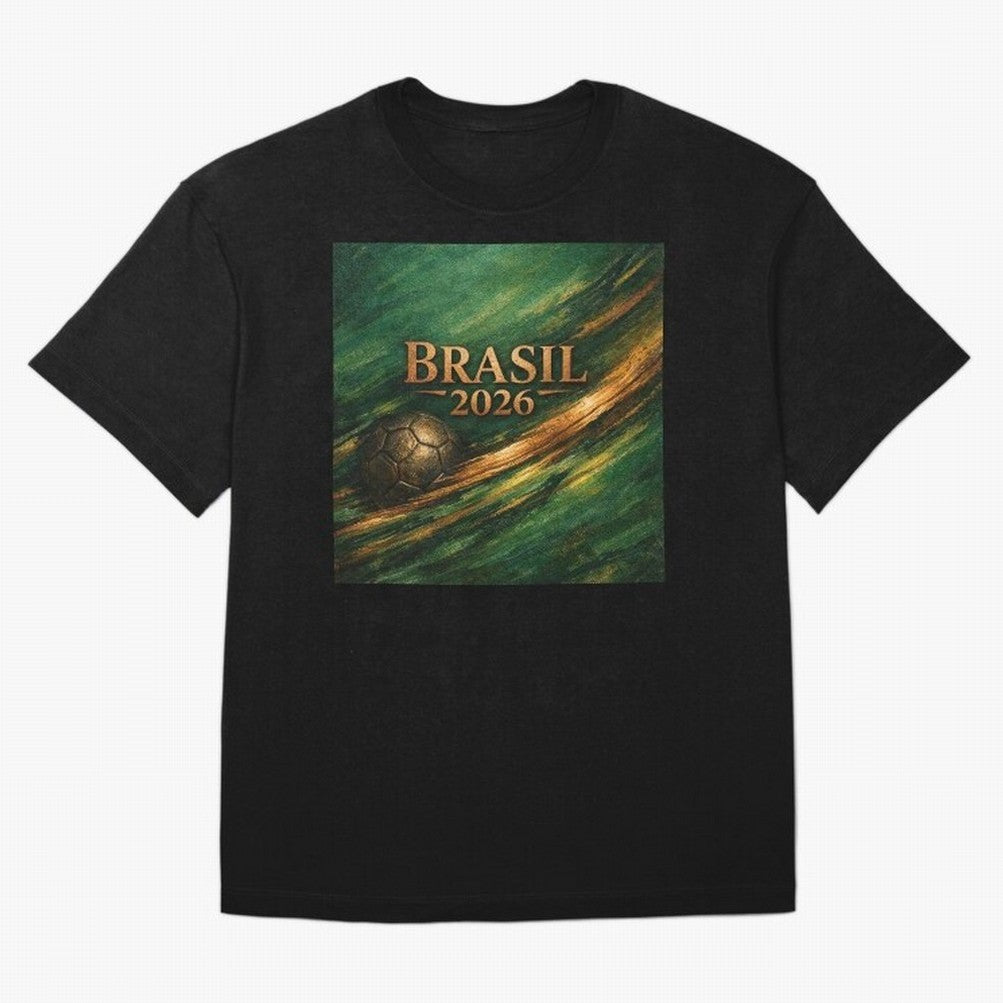 Brasil 2026 Soccer Theme Gold - Elegance Classic T-Shirt Step into Match Day Hype around FIFA World Cup 2026, CR7, Germany, Global Supporter Spirit, Legendary Goals, National Colors and Tournament Celebration; Perfect for People Who Love Argentina,