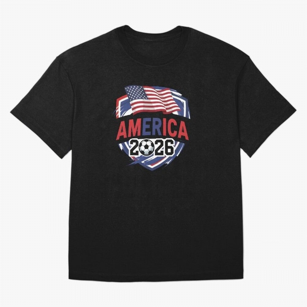 America World Cup 2026 ¨C USA Football Classic T-Shirt Relive the Noise and Pride of Global Football Passion for FIFA World Cup 2026 USA Canada Mexico, Inspired by Haaland and Mbappe, Spain, Stadium Chants, National Pride, Trophy Dreams and