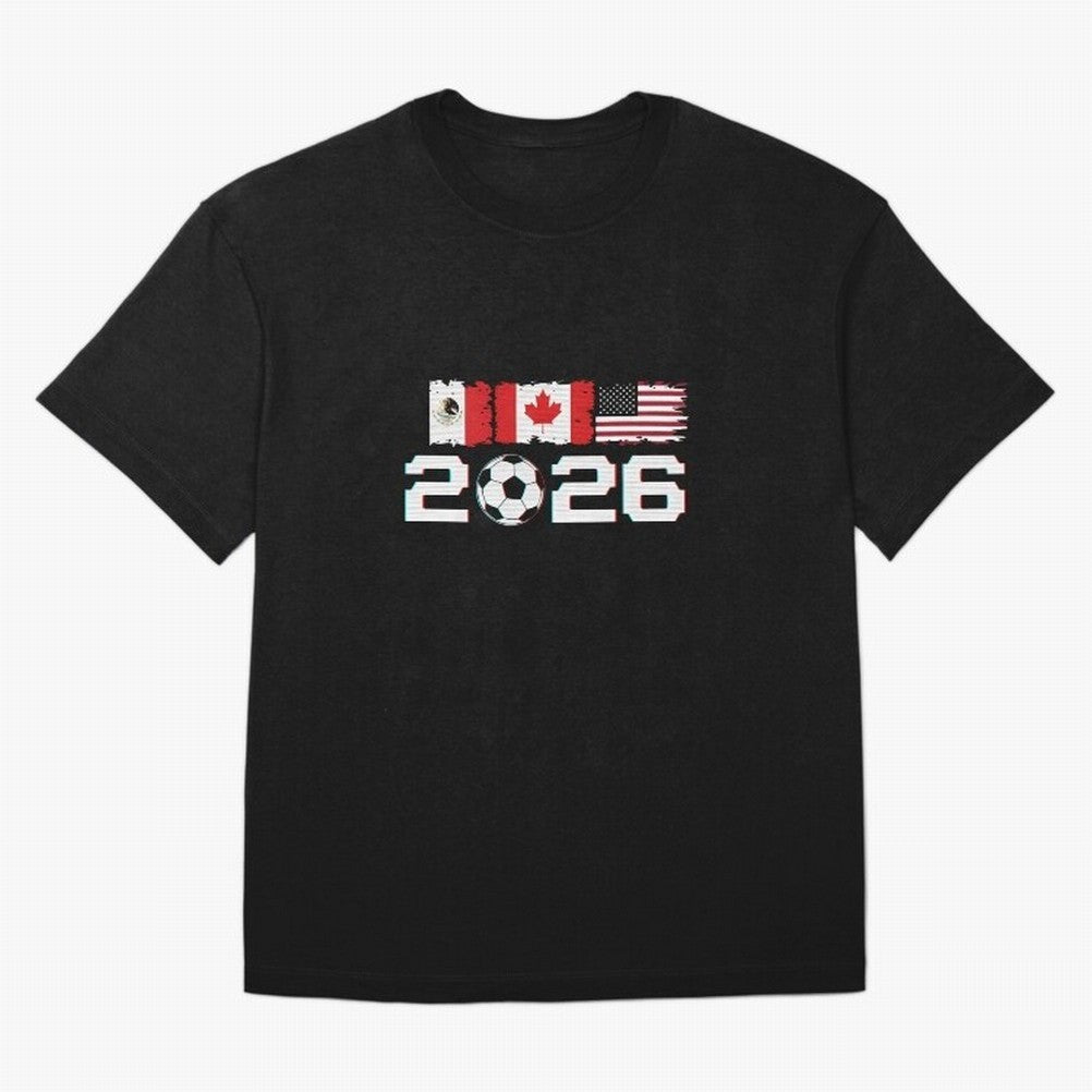 Glitched United 2026 Cup - North America Emblem Part 2 T-Shirt_82924673 Classic T-Shirt Relive the Noise and Pride of the FIFA World Cup 2026 Group Stage Journey through Neymar Highlights, England Pride, Classic Soccer Heritage, Championship