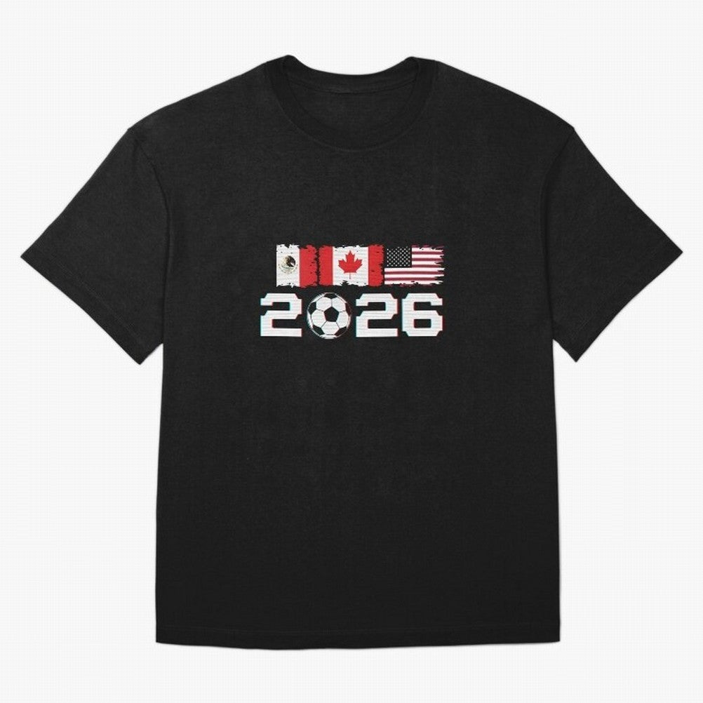 Glitched United 2026 Cup - North America Emblem Part 2 T-Shirt_82924673 Classic T-Shirt Turn Every Weekend Toward FIFA World Cup 2026 Group Stage for Fans of Neymar, Haaland and Cristiano Ronaldo and England, Bringing Champion Mindset, Group Stage