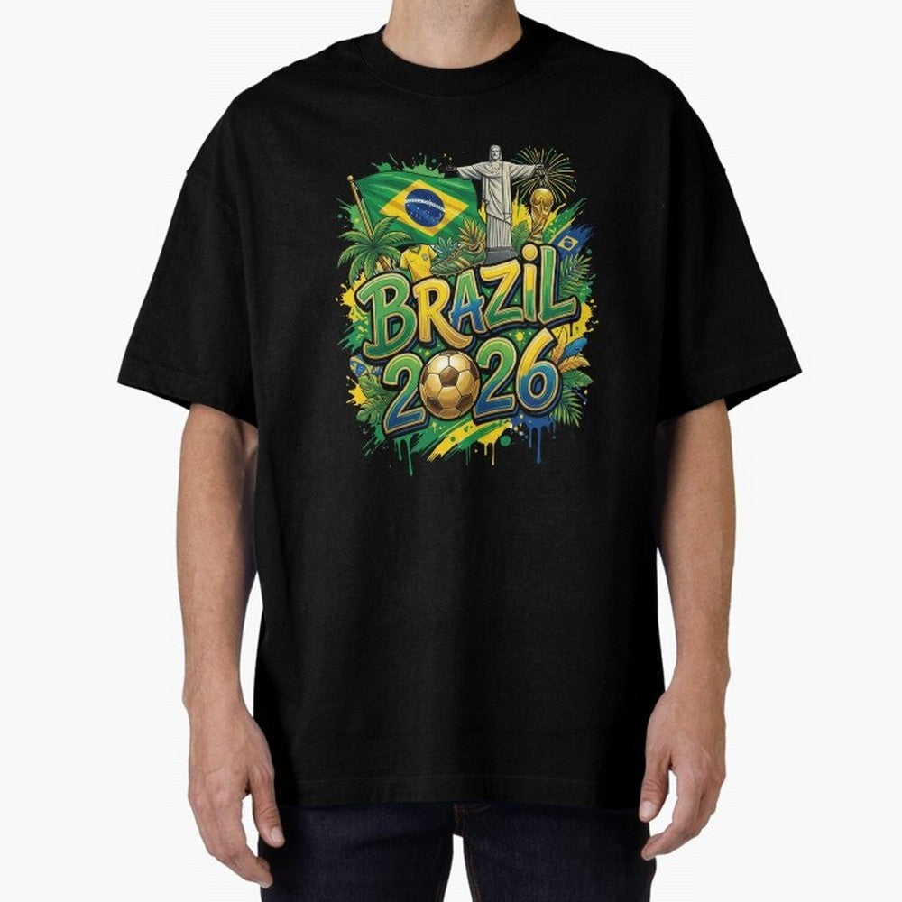 Brazil World Cup 2026 Football Legacy Classic T-Shirt Capture Stadium Memories from Match Day Hype around FIFA World Cup 2026 USA Canada Mexico, Messi and Cristiano Ronaldo, England and Germany, Worldwide Fan Energy, Dramatic Goals, Stadium Lights