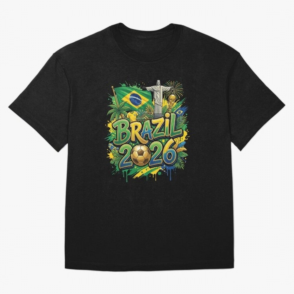 Brazil World Cup 2026 Football Legacy Classic T-Shirt Capture Stadium Memories from Match Day Hype around FIFA World Cup 2026 USA Canada Mexico, Messi and Cristiano Ronaldo, England and Germany, Worldwide Fan Energy, Dramatic Goals, Stadium Lights