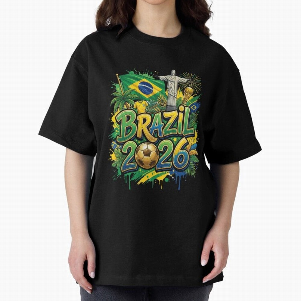 Brazil World Cup 2026 Football Legacy Classic T-Shirt Capture Stadium Memories from Match Day Hype around FIFA World Cup 2026 USA Canada Mexico, Messi and Cristiano Ronaldo, England and Germany, Worldwide Fan Energy, Dramatic Goals, Stadium Lights