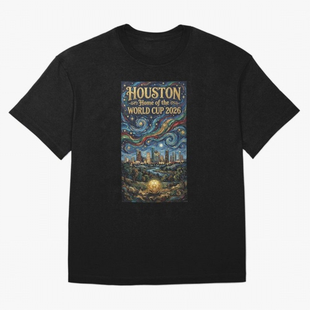 Houston Starry Night Skyline World Cup 2026 Soccer Poster ¡ª Van Gogh Fine Art Print Classic T-Shirt Relive Legendary Nights from FIFA World Cup 2026 for Fans of Mbappe and England and Germany, Bringing Soccer Culture, Superstar Moments, National