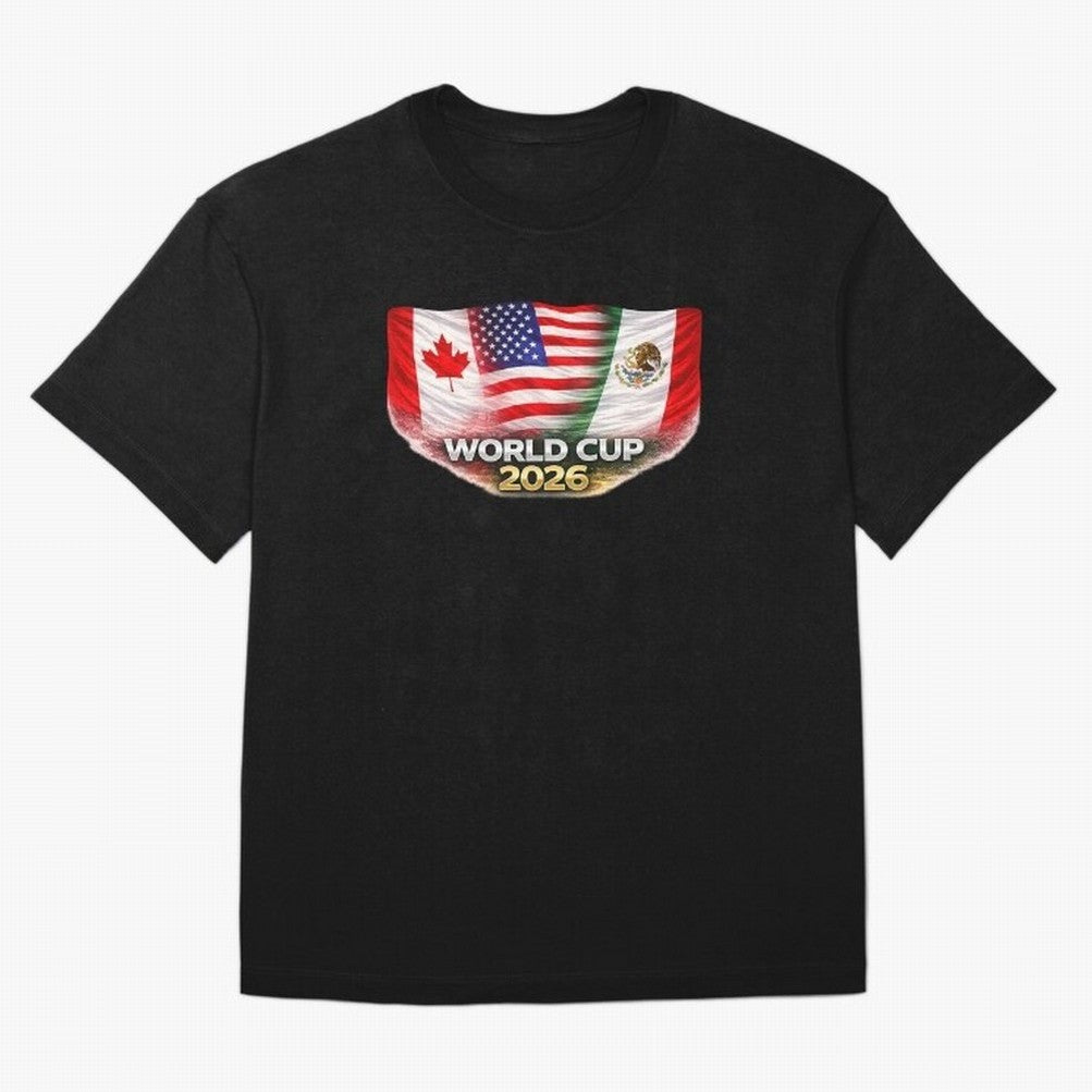 World Cup 2026 North America Flags Design ¨C USA Canada Mexico Soccer Fan Graphic Classic T-Shirt Make Game Day About Global Football Passion for FIFA World Cup 2026 USA Canada Mexico, Celebrating Neymar, England, France and Netherlands, Champion