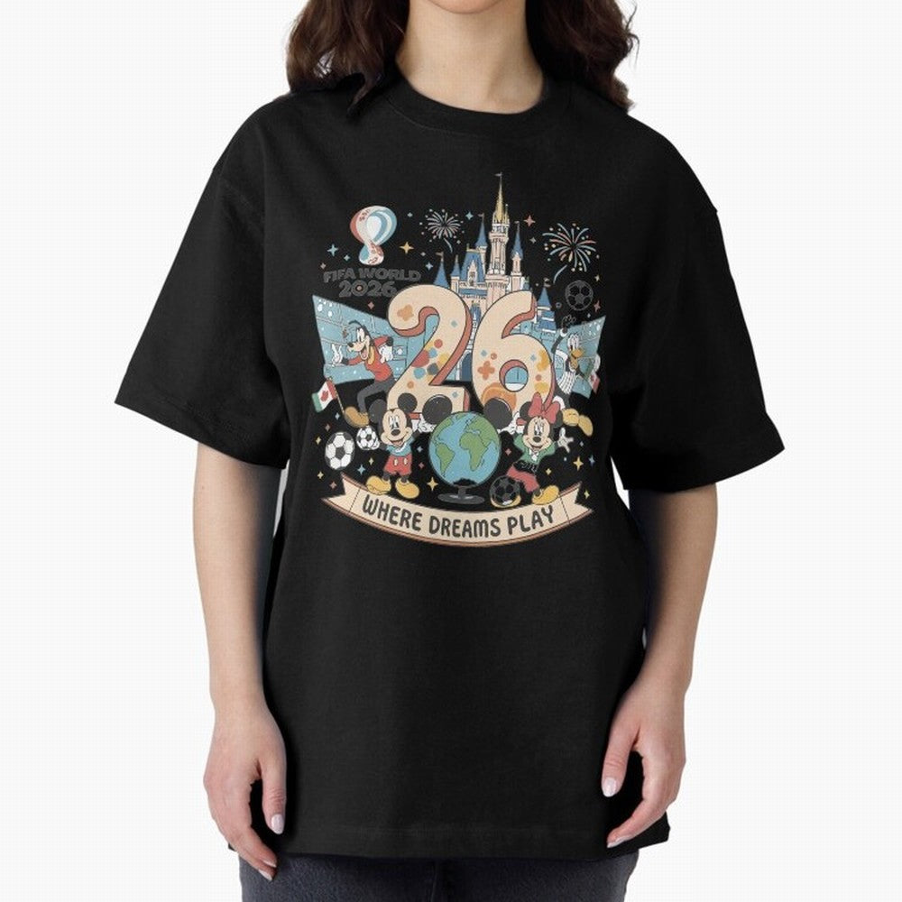 Dreamland Football 26 Shirt | Cute Cartoon Global Celebration Tee Classic T-Shirt Upgrade FIFA World Cup 2026 for Fans of Mbappe and England, Bringing Football Festival Excitement, Trophy Ambitions, Country Rivalries and Star Player Buzz; Ideal for