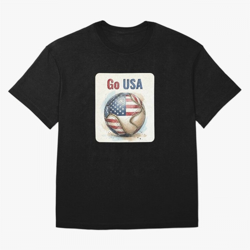 Go USA Soccer Ball Flag | American Football Fan Graphic Tee Classic T-Shirt Celebrate Fan Culture around FIFA World Cup 2026 USA Canada Mexico Spirit, Centered on Argentina and Brazil, Cristiano Ronaldo, Championship Spirit, Famous Goals, Roaring
