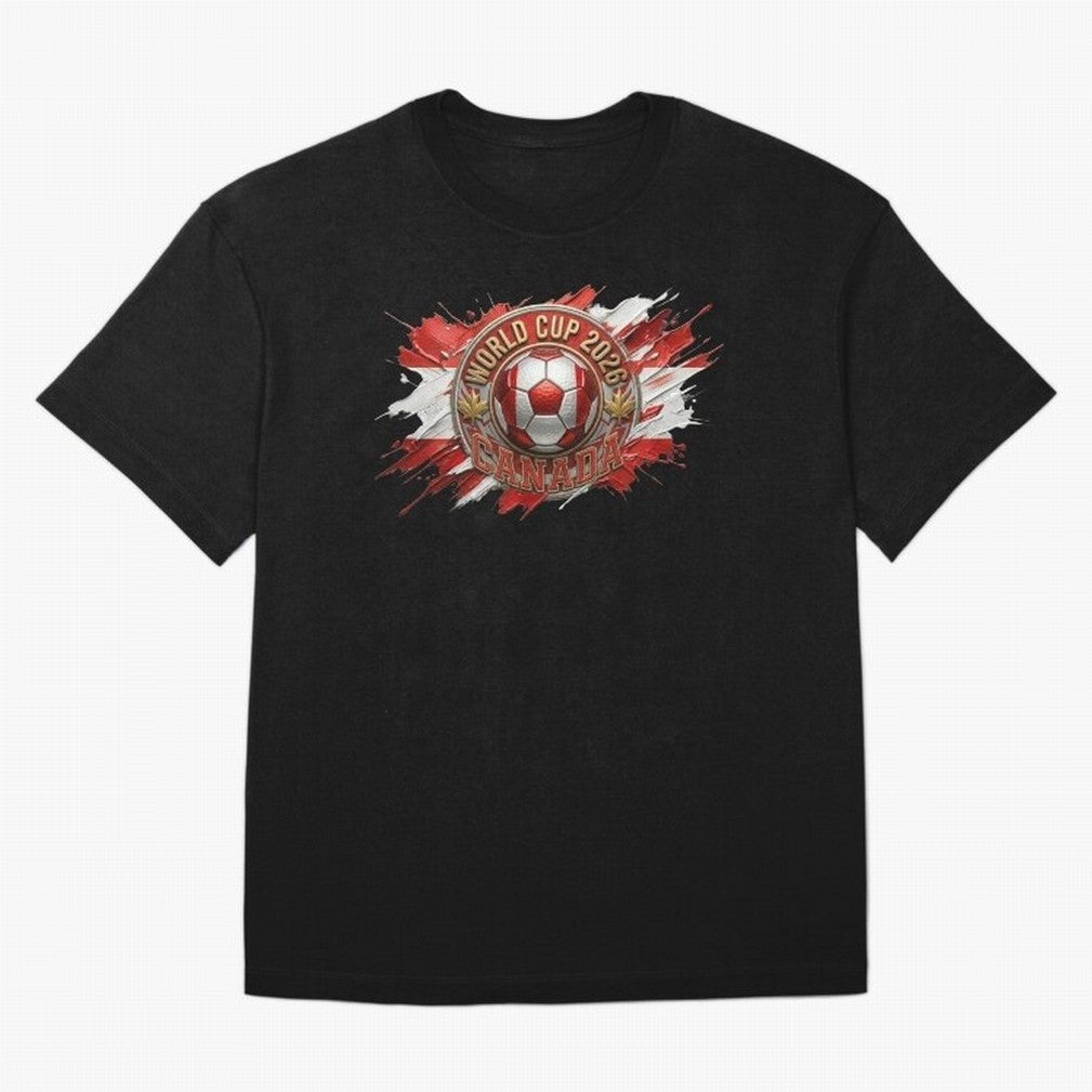 World Cup 2026 Canada Soccer Ball Paint Splash Classic T-Shirt Represent Fans Who Live for Match Day Hype around FIFA World Cup 2026 Group Stage, Messi, Neymar and Mbappe, England, Football Festival Excitement, Trophy Ambitions, Country Rivalries