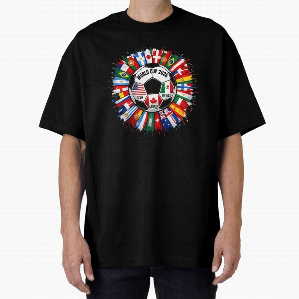 World Cup 2026 Shirt Soccer Tournament Fan Design International Flags Football Graphic Tee Sports Lover Gift Classic T-Shirt Elevate the FIFA World Cup 2026 Group Stage Journey through Messi and Cristiano Ronaldo Highlights, Spain Pride, Vintage