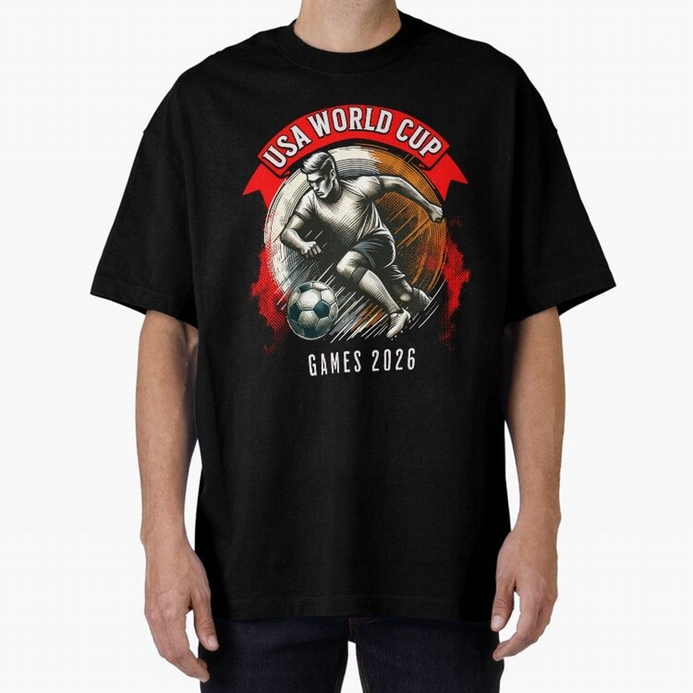 USA World Cup Classic T-Shirt Represent Football Lovers during Global Football Passion for FIFA World Cup 2026, Featuring Neymar, Haaland and Cristiano Ronaldo, England and Germany, Championship Spirit, Famous Goals, Roaring Crowds and