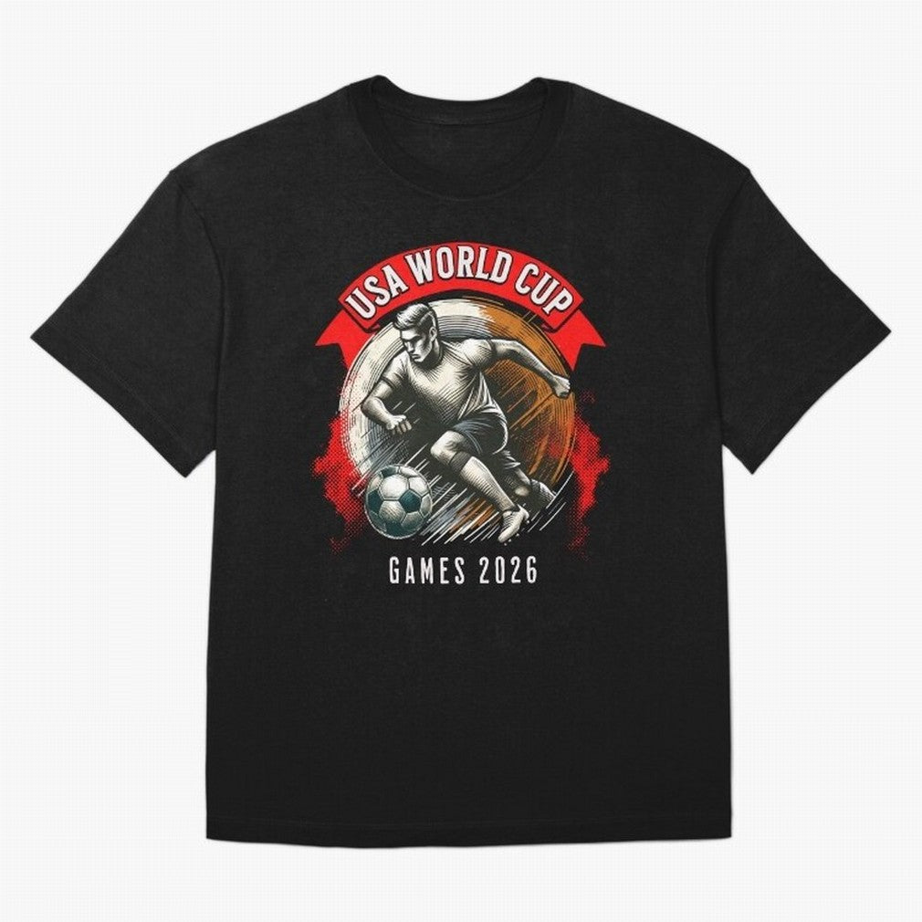 USA World Cup Classic T-Shirt Represent Football Lovers during Global Football Passion for FIFA World Cup 2026, Featuring Neymar, Haaland and Cristiano Ronaldo, England and Germany, Championship Spirit, Famous Goals, Roaring Crowds and