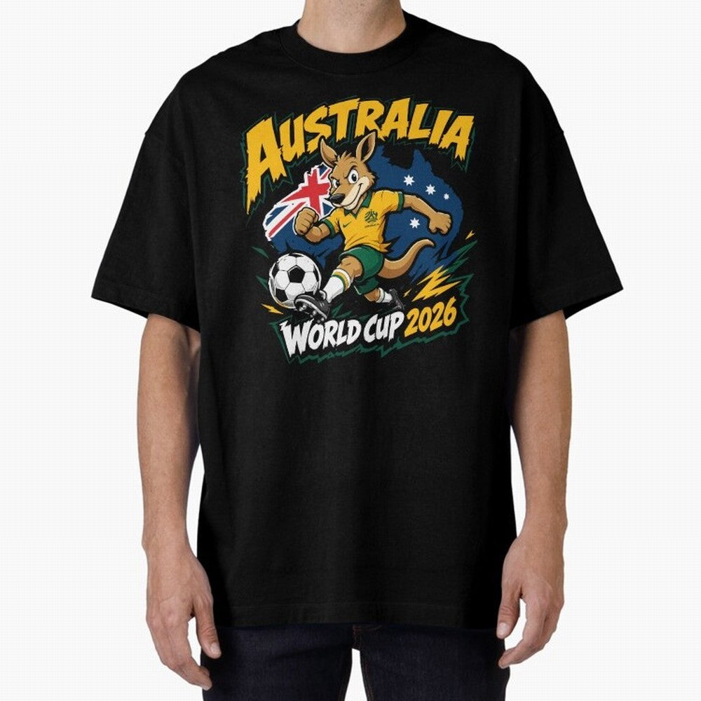 Australia World Cup 2026 Soccer Kangaroo Fan Design Classic T-Shirt Relive Match Day Hype around FIFA World Cup 2026 USA Canada Mexico, Neymar, England, France and Netherlands, Champion Mindset, Group Stage Buzz, Knockout Tension and Passionate Fan