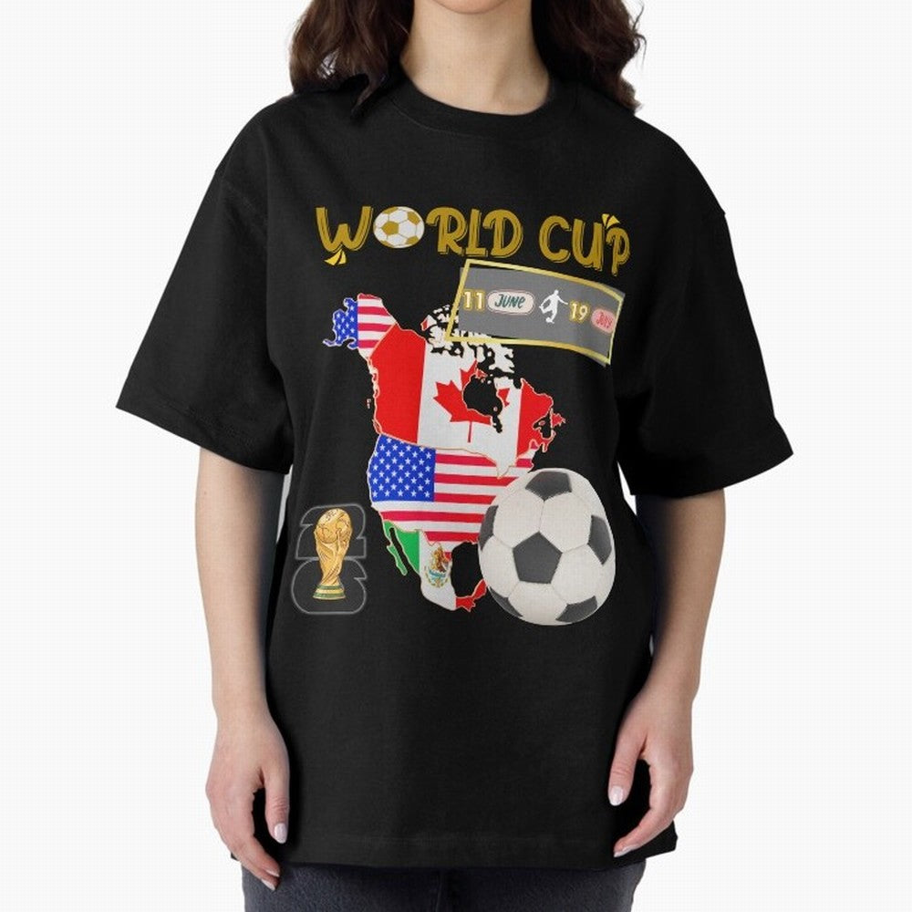 World Cup 2026 North America USA Canada Mexico Soccer Fan Classic T-Shirt Feel the Heartbeat of FIFA World Cup 2026 Group Stage Spirit, Capturing France and Portugal, Cristiano Ronaldo, Worldwide Fan Energy, Dramatic Goals, Stadium Lights and