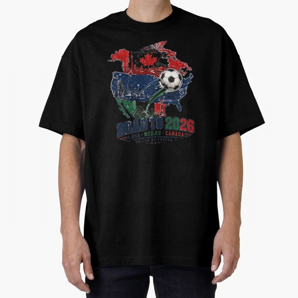 Road to 2026 USA Mexico Canada Soccer Badge Classic T-Shirt Celebrate Fan Culture around Match Day Hype around FIFA World Cup 2026 Group Stage, Cristiano Ronaldo, Haaland and CR7, Germany, Supporter Pride, Iconic Celebrations, Legendary Names and