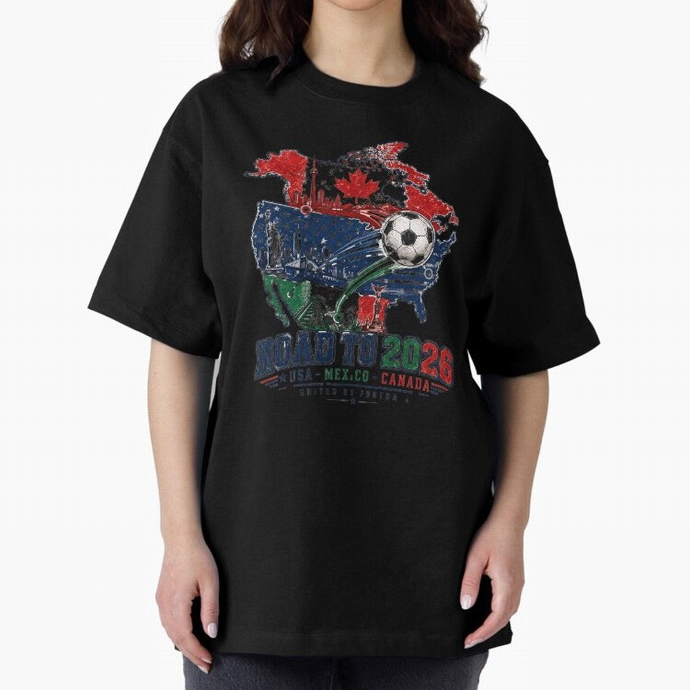 Road to 2026 USA Mexico Canada Soccer Badge Classic T-Shirt Celebrate Fan Culture around Match Day Hype around FIFA World Cup 2026 Group Stage, Cristiano Ronaldo, Haaland and CR7, Germany, Supporter Pride, Iconic Celebrations, Legendary Names and