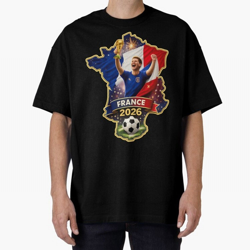 France Map Silhouette 2026 Football Victory Graphic Classic T-Shirt Bring World Football Passion into FIFA World Cup 2026 Group Stage for Fans of Messi, CR7 and Mbappe and Argentina, Bringing Soccer Culture, Superstar Moments, National Team Dreams