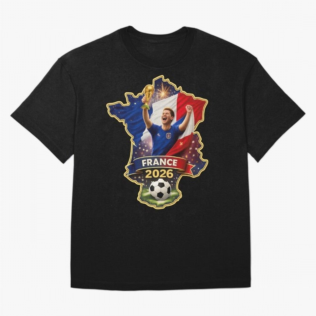 France Map Silhouette 2026 Football Victory Graphic Classic T-Shirt Bring World Football Passion into FIFA World Cup 2026 Group Stage for Fans of Messi, CR7 and Mbappe and Argentina, Bringing Soccer Culture, Superstar Moments, National Team Dreams