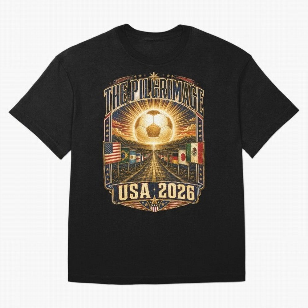 The Pilgrimage World Cup 2026 Soccer T-Shirt Classic T-Shirt Celebrate Rivalries and Pride in Global Football Passion for FIFA World Cup 2026 USA Canada Mexico, Connected to Haaland, Germany, Football Festival Excitement, Trophy Ambitions, Country