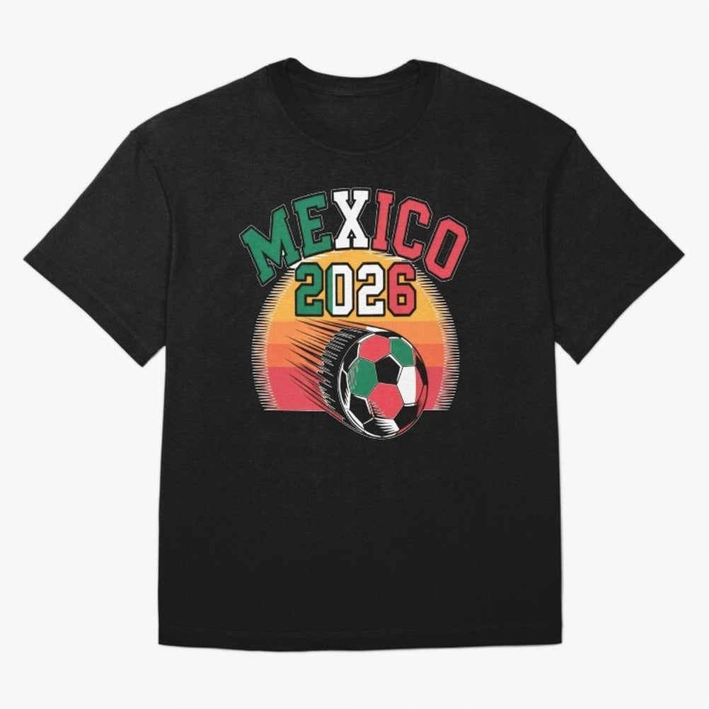 Mexico 2026 Vintage Soccer Shirt Retro Futbol Fan Tee Classic T-Shirt Celebrate Classic Football Spirit in Global Football Passion for FIFA World Cup 2026 USA Canada Mexico, Centered on Messi, Neymar and Mbappe, Portugal, Spain and Germany,