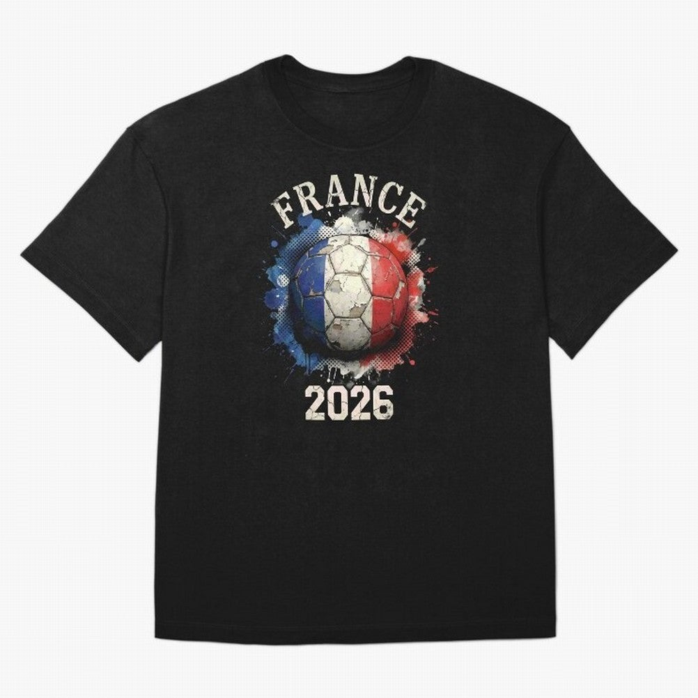 France 2026 Football Art | Vintage Tricolor Soccer Ball Splash Design Classic T-Shirt Bring Stadium Energy to Global Football Passion for FIFA World Cup 2026, Driven by Cristiano Ronaldo, Haaland and CR7, Argentina and Brazil, Football Festival