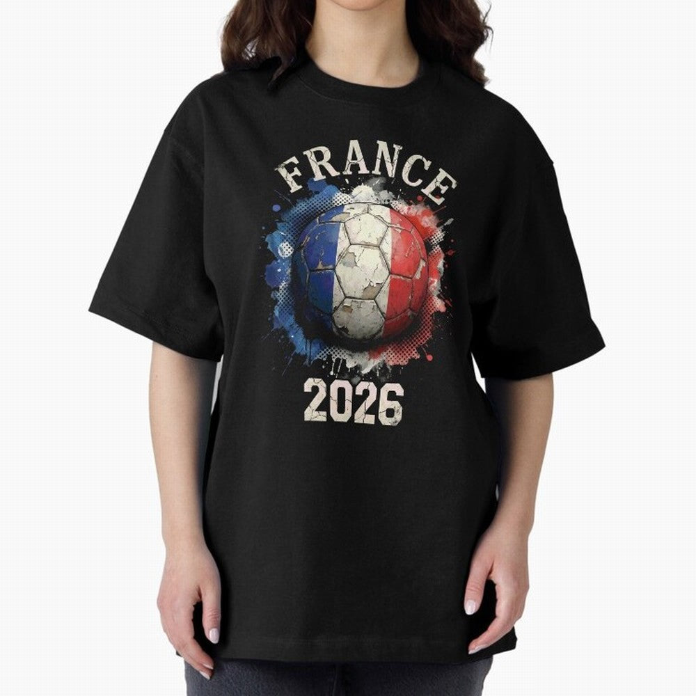 France 2026 Football Art | Vintage Tricolor Soccer Ball Splash Design Classic T-Shirt Bring Stadium Energy to Global Football Passion for FIFA World Cup 2026, Driven by Cristiano Ronaldo, Haaland and CR7, Argentina and Brazil, Football Festival