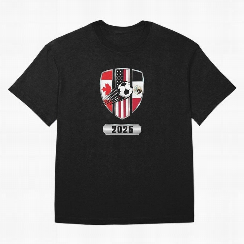 North United America Shield 2026 Cup T-Shirt_82794382 Classic T-Shirt Keep the Match Day Mood of Match Day Hype around FIFA World Cup 2026 Group Stage, Mbappe, Portugal, Championship Spirit, Famous Goals, Roaring Crowds and International Football