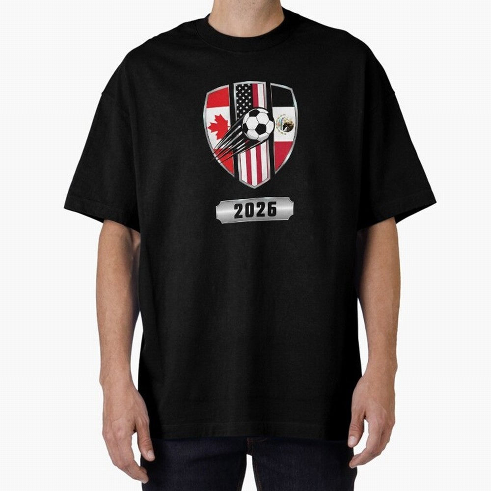 North United America Shield 2026 Cup T-Shirt_82794382 Classic T-Shirt Relive Legendary Nights from the FIFA World Cup 2026 Group Stage Journey through CR7 and Messi Highlights, Portugal Pride, Retro Football Energy, Iconic Rivalries, Trophy Chase
