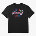 USA 2026 Soccer Ball With Waving Flag - United States Football Team Support? Classic T-Shirt Capture FIFA World Cup 2026 Group Stage for Fans of Haaland and Spain and Netherlands, Bringing Vintage Soccer Flavor, Modern Football Stars, National