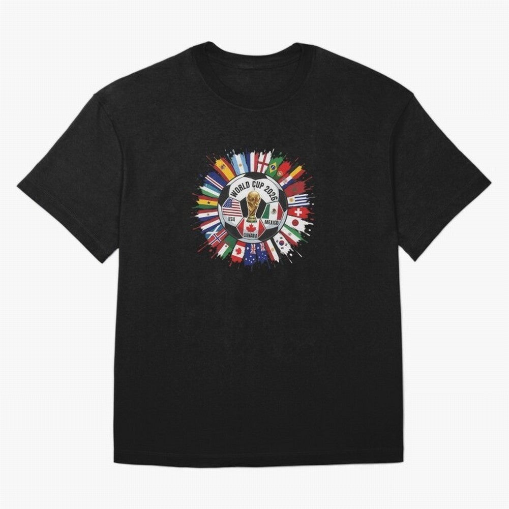 World Cup 2026 Kids, USA Mexico Canada Host Countries, International Football Flags Top, Gameday Soccer Apparel, Soccer Fan Youth Classic T-Shirt Make Every Kick Count in the FIFA World Cup 2026 USA Canada Mexico Journey through Haaland and Mbappe