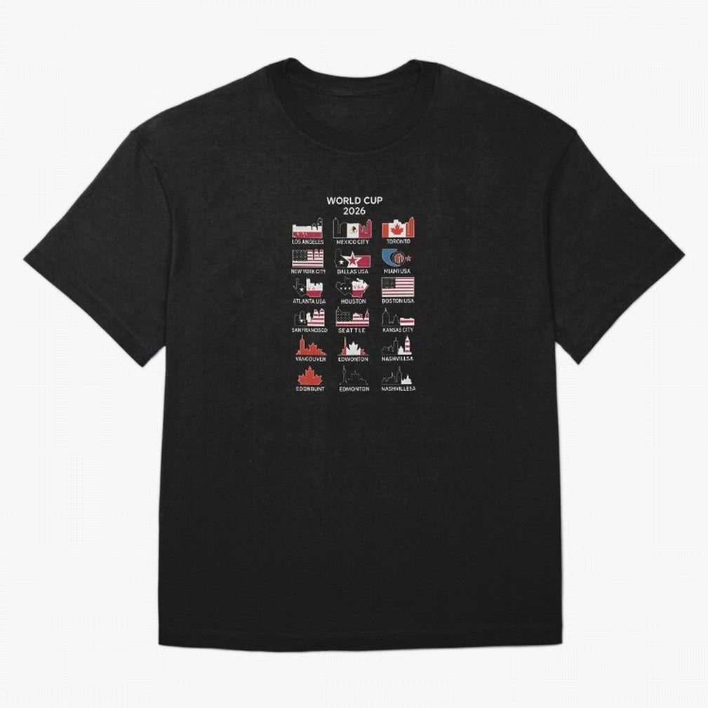 World Cup 2026 Host Cities T-Shirt_84292126 Classic T-Shirt Turn Up for the FIFA World Cup 2026 USA Canada Mexico Journey through Messi and Cristiano Ronaldo Highlights, France and Portugal Pride, Football Passion, Legendary Performances, Festival