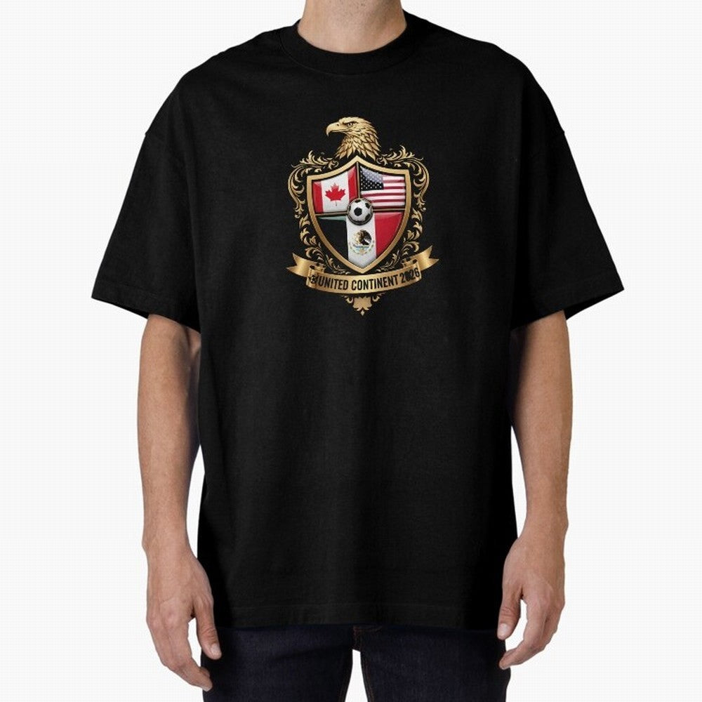 Golden Continental Eagle Soccer World Cup Crest 2026 T-Shirt_83050983 Classic T-Shirt Show Fan Pride Across Match Day Hype around FIFA World Cup 2026 Group Stage, Messi and Cristiano Ronaldo, Spain and Netherlands, Sports Nostalgia, International