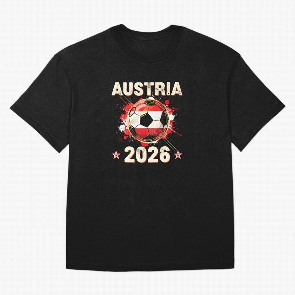 World Cup 2026 Austria Soccer Ball North America - Austrian Fan Gift T-Shirt_85028223 Classic T-Shirt Showcase FIFA World Cup 2026 USA Canada Mexico Spirit, Capturing Portugal, Spain and Germany, Neymar, Vintage Soccer Flavor, Modern Football