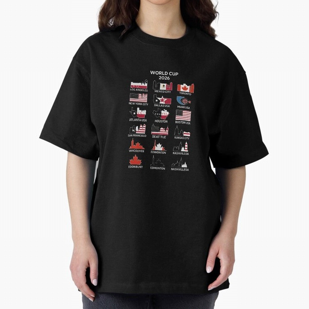 World Cup 2026 Host Cities T-Shirt_84292126 Classic T-Shirt Showcase the FIFA World Cup 2026 Group Stage Journey through Neymar, Haaland and Cristiano Ronaldo Highlights, Spain and Netherlands Pride, Champion Mindset, Group Stage Buzz, Knockout