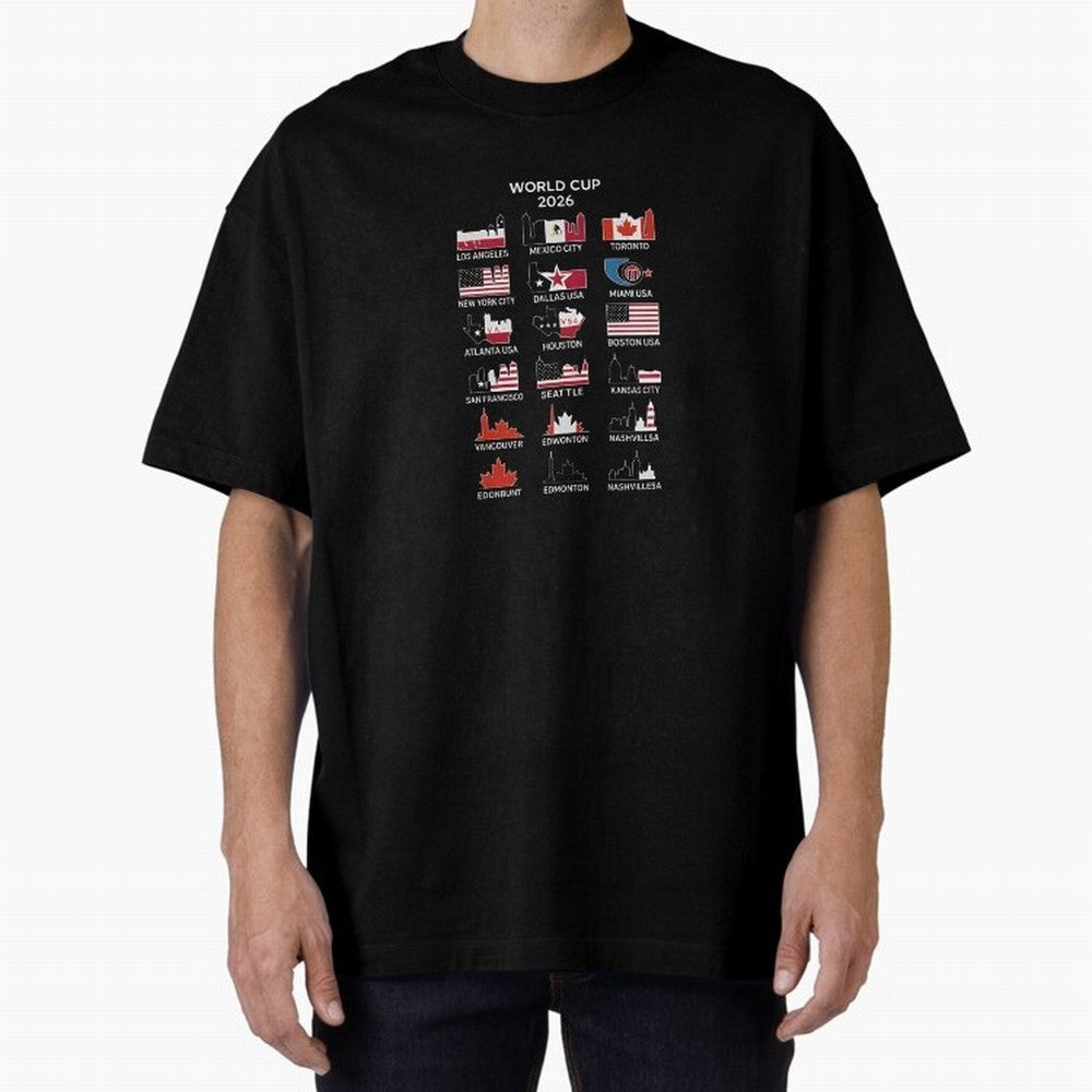 World Cup 2026 Host Cities T-Shirt_84292126 Classic T-Shirt Showcase the FIFA World Cup 2026 Group Stage Journey through Neymar, Haaland and Cristiano Ronaldo Highlights, Spain and Netherlands Pride, Champion Mindset, Group Stage Buzz, Knockout