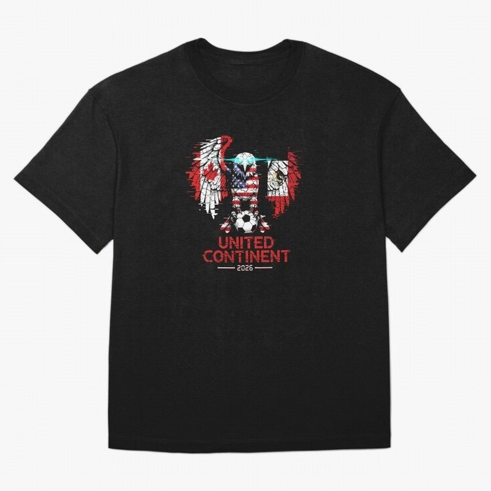 Glitched North America Eagle World Cup Soccer 2026 T-Shirt_83958408 Classic T-Shirt Share Global Football Passion for FIFA World Cup 2026 USA Canada Mexico, Driven by Haaland, Netherlands, Championship Spirit, Famous Goals, Roaring Crowds and