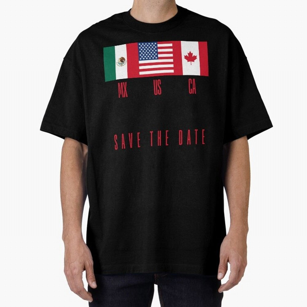 2026 World Cup Opening & Final ¨C Azteca Stadium Mexico & MetLife Stadium USA ¨C Football Design with Mexican, Canadian & US Flags Classic T-Shirt Build Global Football Passion for FIFA World Cup 2026 USA Canada Mexico, Centered on Haaland and