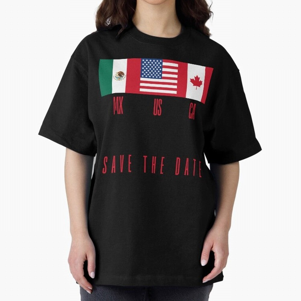 2026 World Cup Opening & Final ¨C Azteca Stadium Mexico & MetLife Stadium USA ¨C Football Design with Mexican, Canadian & US Flags Classic T-Shirt Build Global Football Passion for FIFA World Cup 2026 USA Canada Mexico, Centered on Haaland and