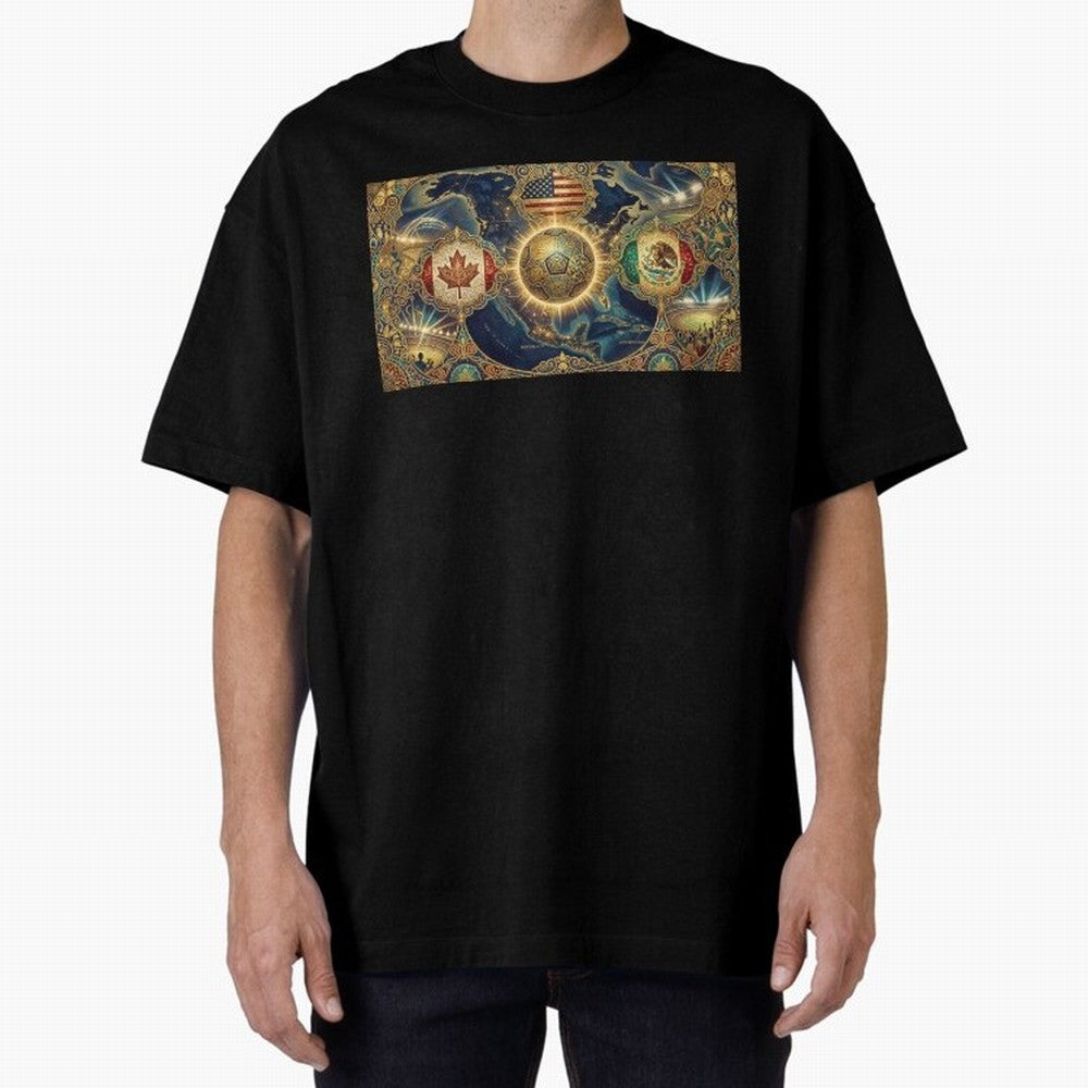 World Cup 2026 Hosts Illustrated Classic T-Shirt Elevate FIFA World Cup 2026 USA Canada Mexico with Mbappe and Neymar, Portugal, Spain and Germany Energy, Game Day Rituals, Football Legends, Country Pride and the Road to the Final; Created for
