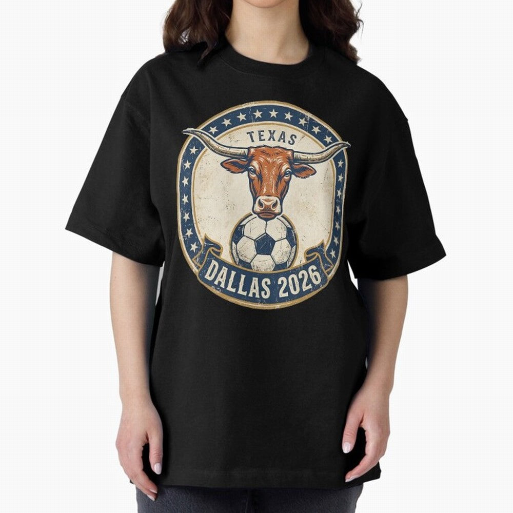 Dallas Texas 2026 World Cup Host City Vintage Football Badge Classic T-Shirt Represent Fans Who Live for FIFA World Cup 2026 Group Stage Spirit, Featuring France, CR7 and Messi, Stadium Chants, National Pride, Trophy Dreams and Unforgettable
