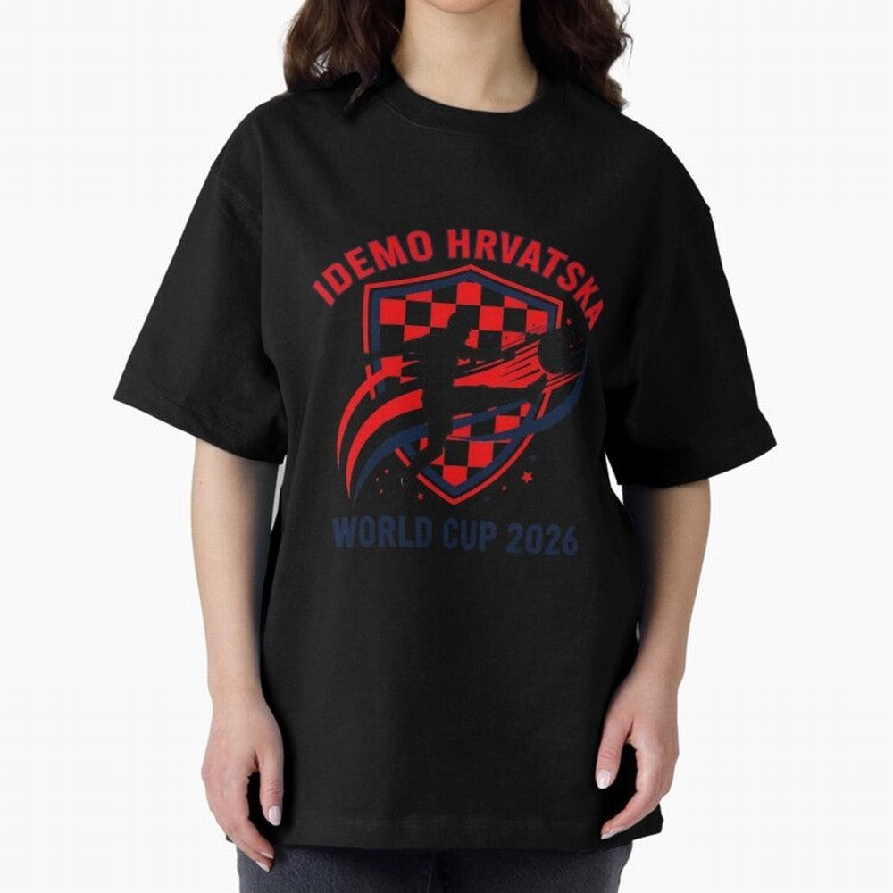 Croatia World Cup 2026 Fan Art Classic T-Shirt Show Your Love for Match Day Hype around FIFA World Cup 2026 Group Stage, Haaland, Brazil, Portugal and Argentina, Championship Spirit, Famous Goals, Roaring Crowds and International Football Unity;
