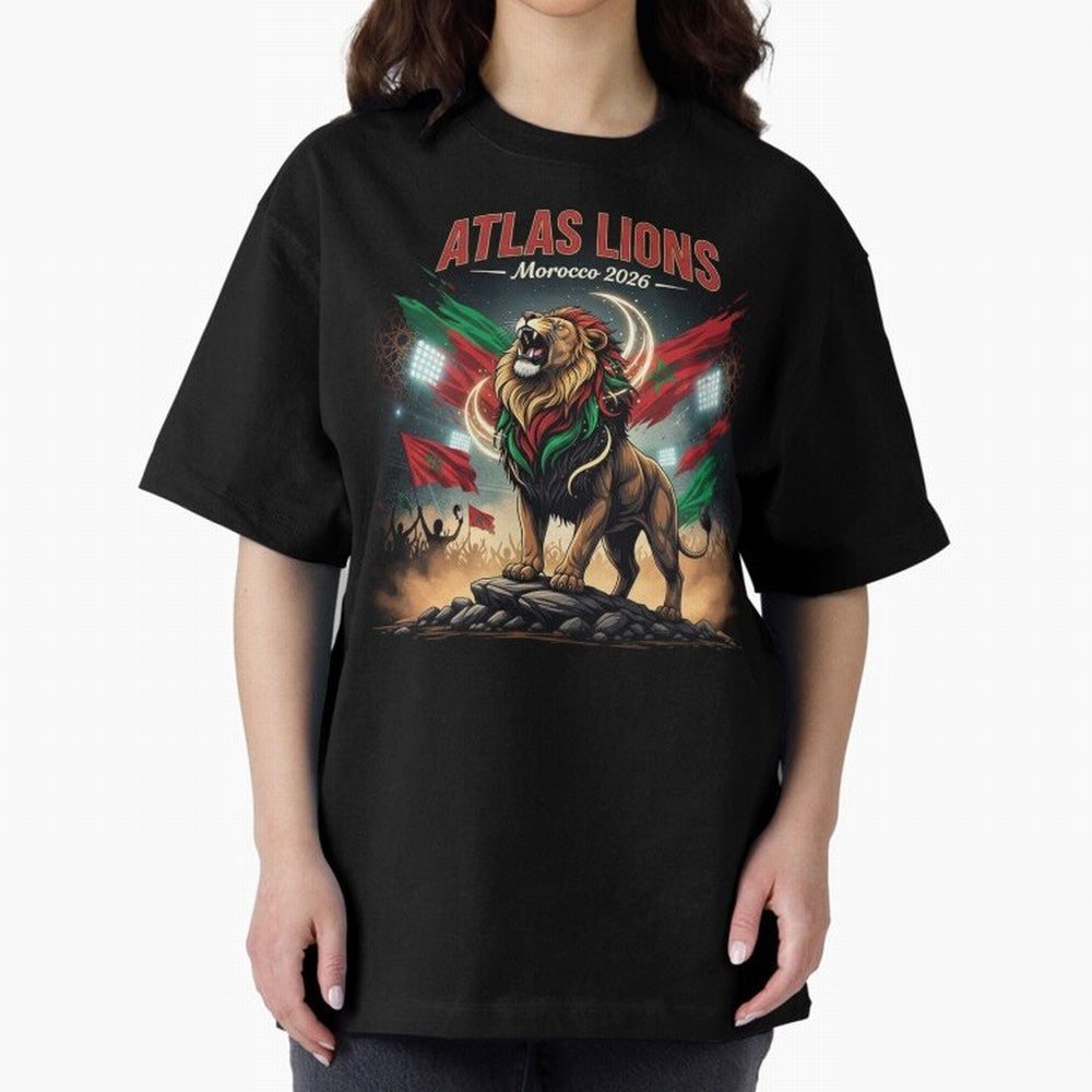 Atlas Lions - Morocco Football Team ready for the World Cup Classic T-Shirt Honor Football Greatness during FIFA World Cup 2026 USA Canada Mexico for Fans of Haaland and France, Bringing Retro Football Energy, Iconic Rivalries, Trophy Chase Drama