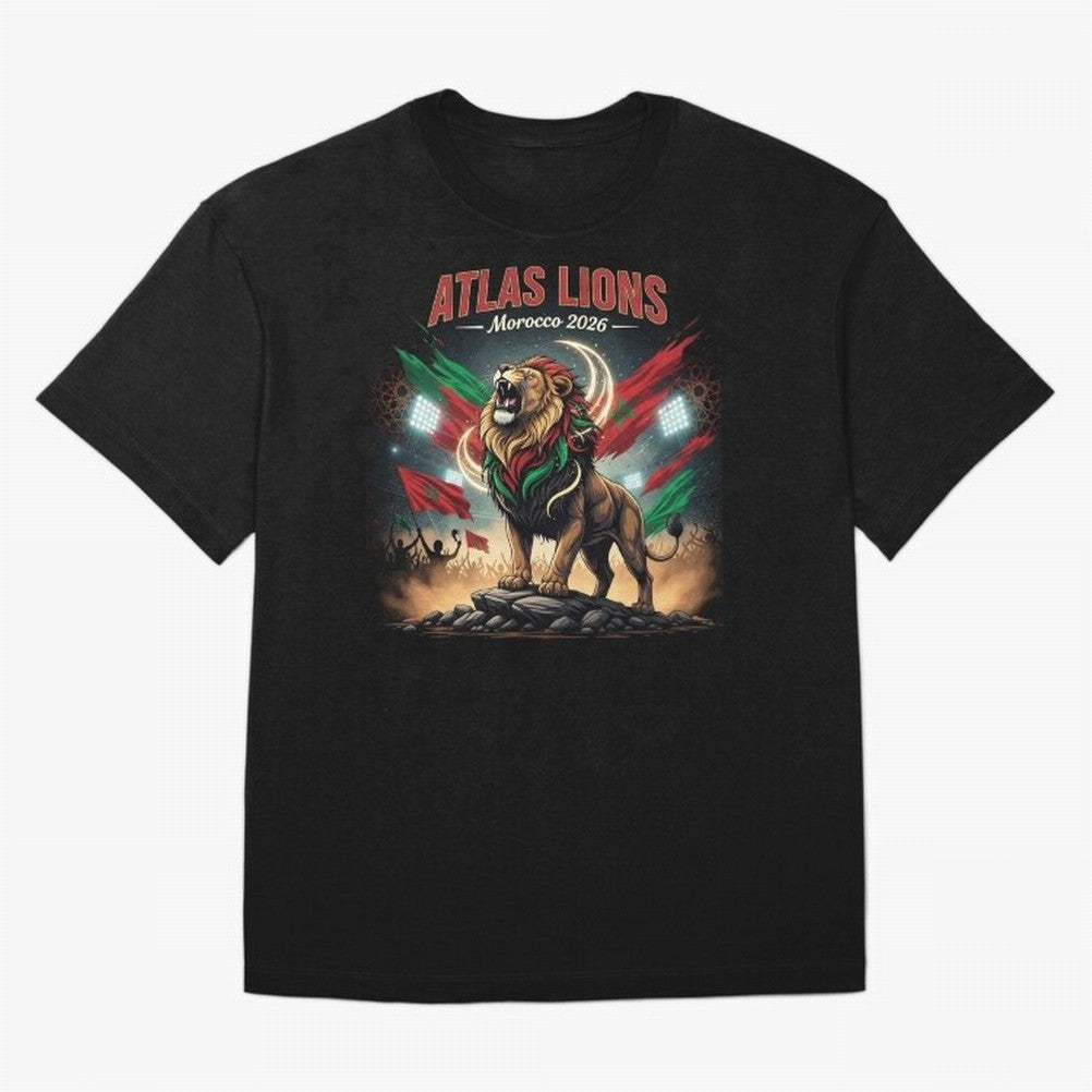 Atlas Lions - Morocco Football Team ready for the World Cup Classic T-Shirt Honor Football Greatness during FIFA World Cup 2026 USA Canada Mexico for Fans of Haaland and France, Bringing Retro Football Energy, Iconic Rivalries, Trophy Chase Drama